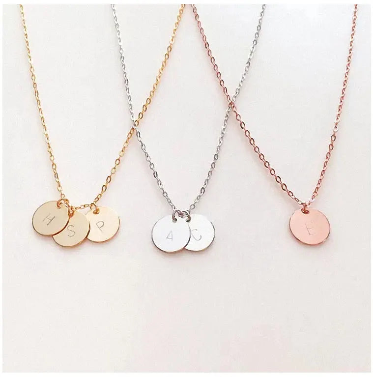 26 English Letters Pendant Necklace Simple Fashion Jewelry with Wild Temperament 18K Gold Plated Alloy Chain