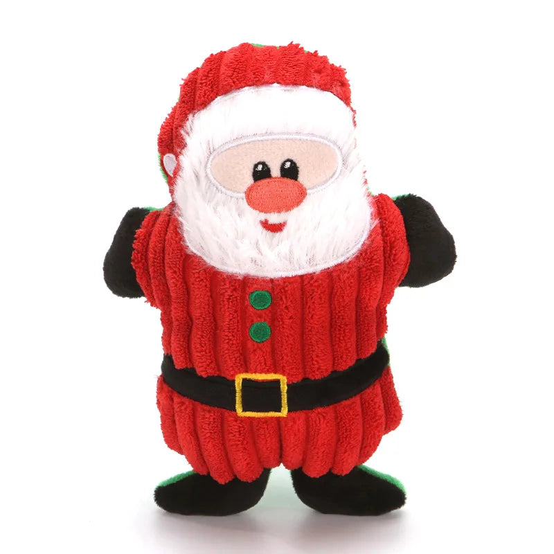 Hot-selling Christmas Santa Claus Bear Interactive Plush Dog Chew Toy Squeak Pet Toys Cute Cartoon Dog Toy with BB Sound