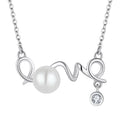 Wholesale Custom Trendy Women Rhodium Plated 925 Sterling Silver Real Dainty Natural Pearl Necklace With Fresh Water Pearl
