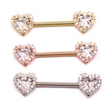 Gaby Stainless Steel Nipple bar Clear Zircon Heart Shape Nipple Ring  Blingbling Piercing Jewelry