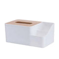 HelloWorld Home Living Room Storage Tools Plastic Remote Control Storage Box Tea Table Drawer Box Bamboo Lid Desktop Tissue Box