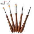 Nail Pen Japanese Style Set Walnut Flat-tip Drawing Universal Nail Art Liner Oval Light Therapy Professional Use