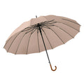 Custom 27 Inch Stylish 16 Ribs Wood Hook Handle Metal Top Auto Open Waterproof Windproof Sunshade Straight Stick Umbrellas