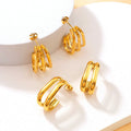 Wholesale Simple Fashion Stainless Steel C-Shaped Hoop Earrings 18K Gold Plated Tarnish Free Waterproof Jewelry for Party Gifts