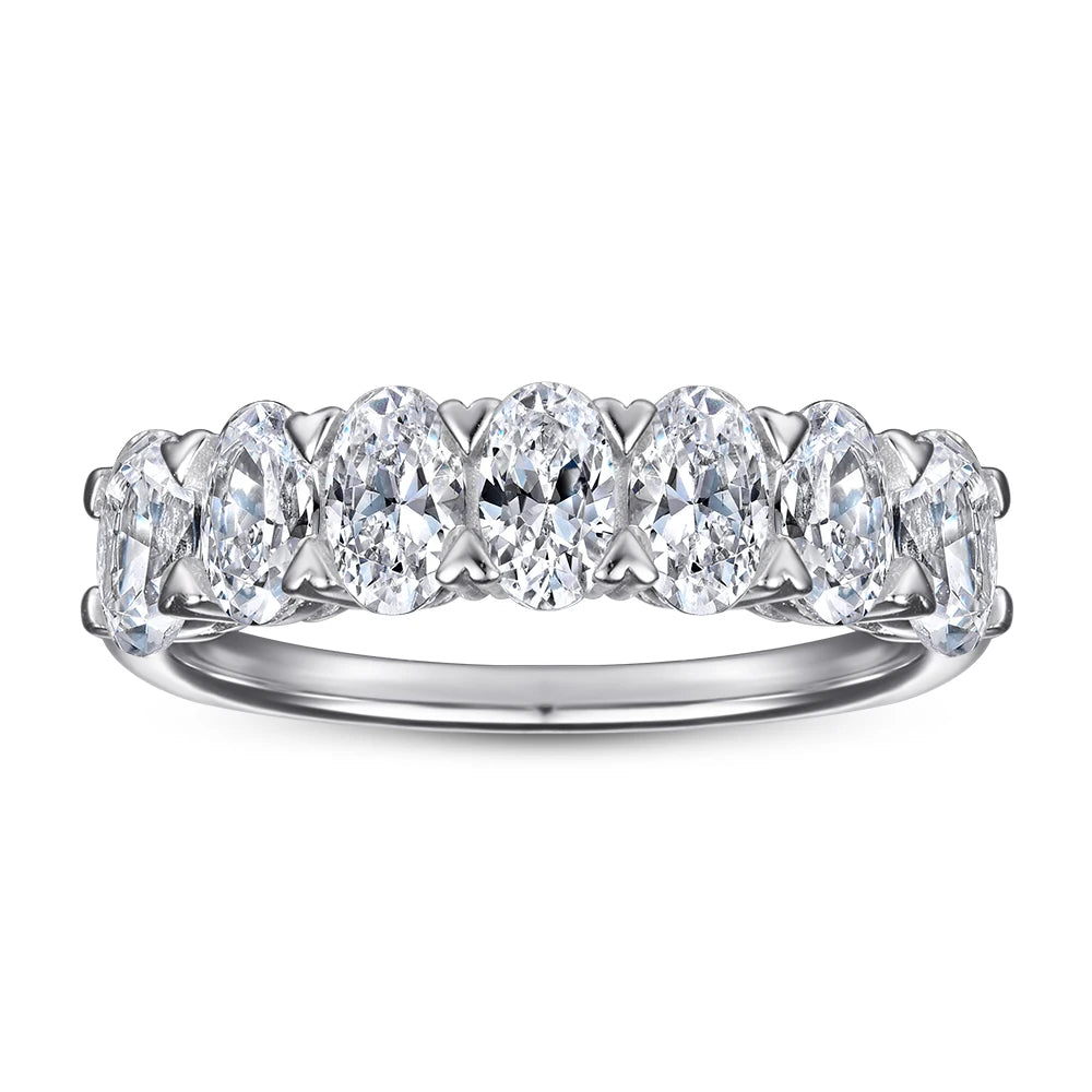 Unique Designed Multi-oval Stone Heart-shaped Claw 925 Sterling Silver Ring for Women Engagement