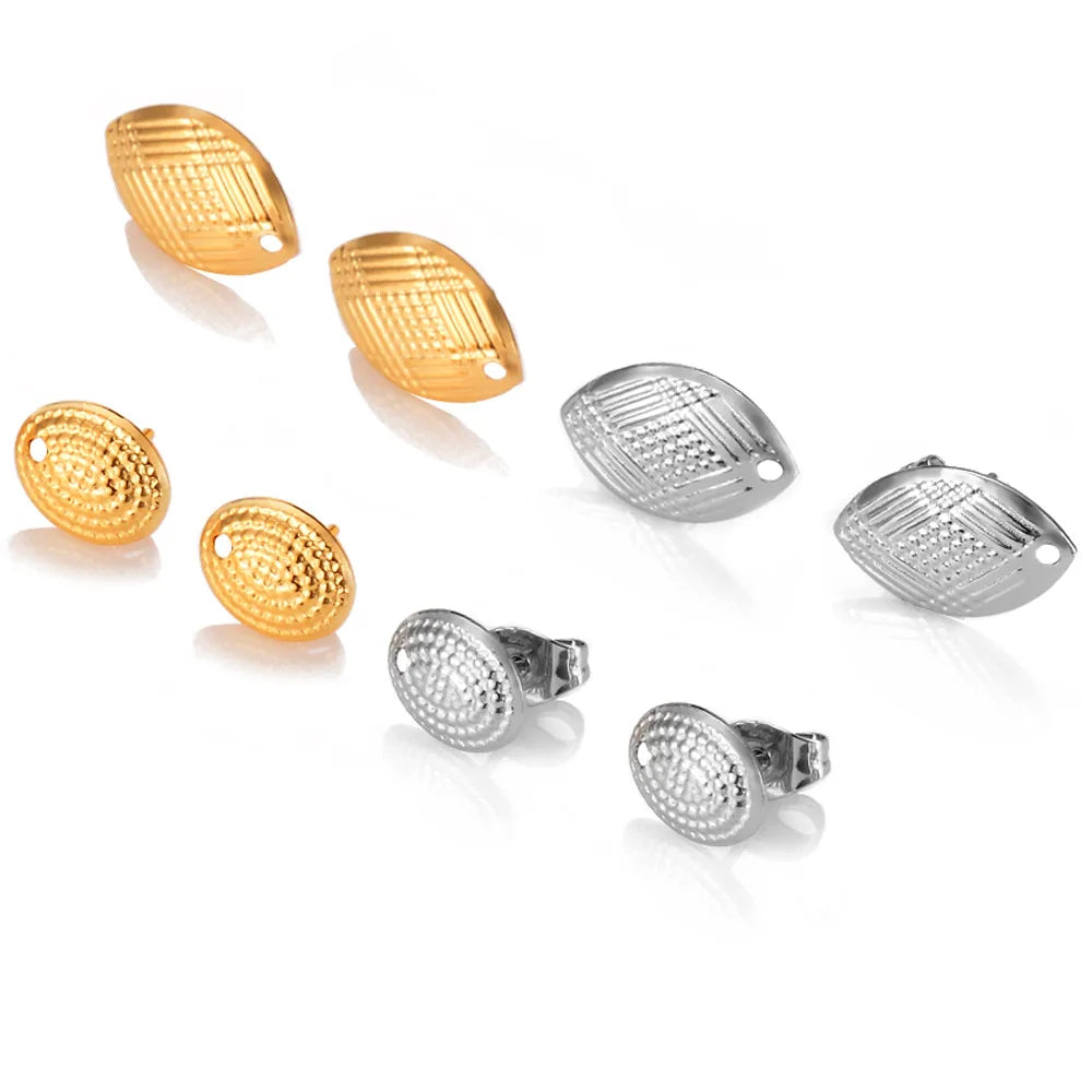 Linsa Jewelry's New Stainless Steel Gold Findings Maple Bohemian Circular Openwork Weaving Ear Hook Jewelry Jewelry Components