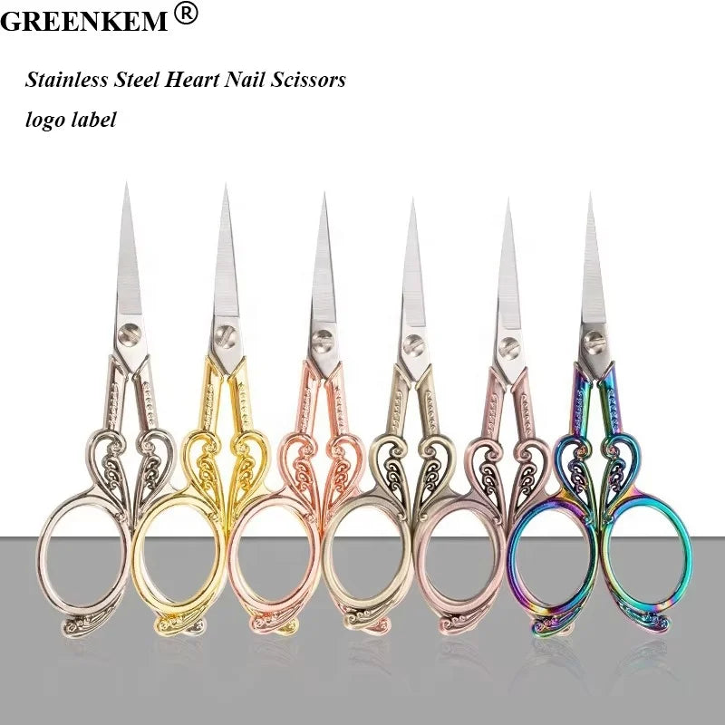 New Stainless Steel Heart Nail Scissors Nail Nlipper Crane Scissors Embroidery Clipper Metal Nail Scissors