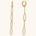 Dingran 2023 New Design Stainless Steel Gold Plated Long Chain Tassel Earrings for Party Girl Sbijoux Acier Inoxy