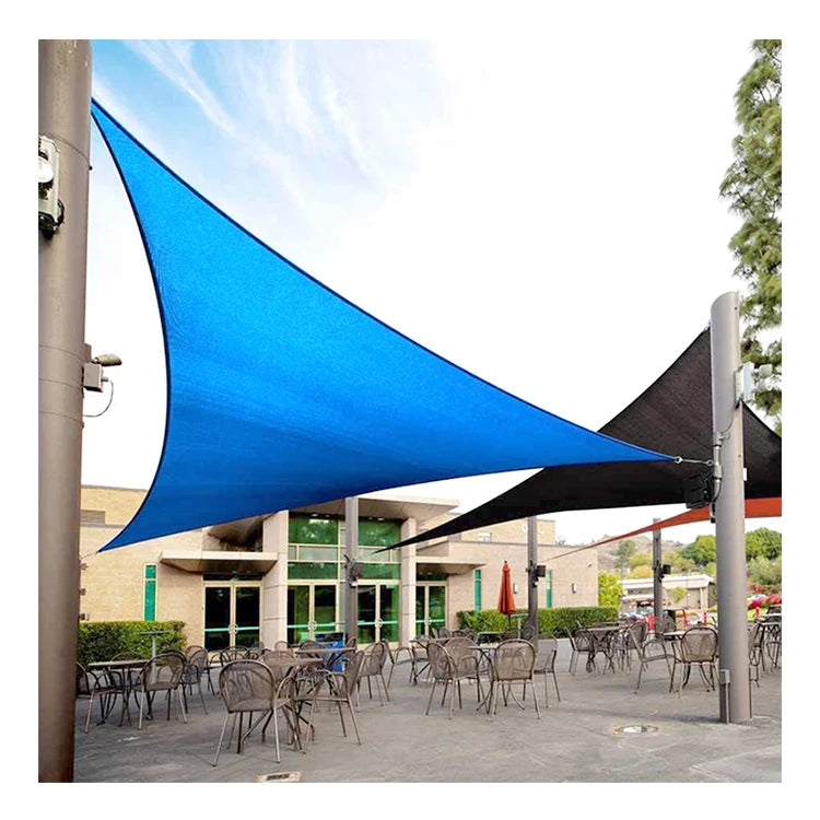 180gsm Outdoor Garden Sunblock Shade Cloth Blue Color Hdpe Sun Shade Sail Triangle
