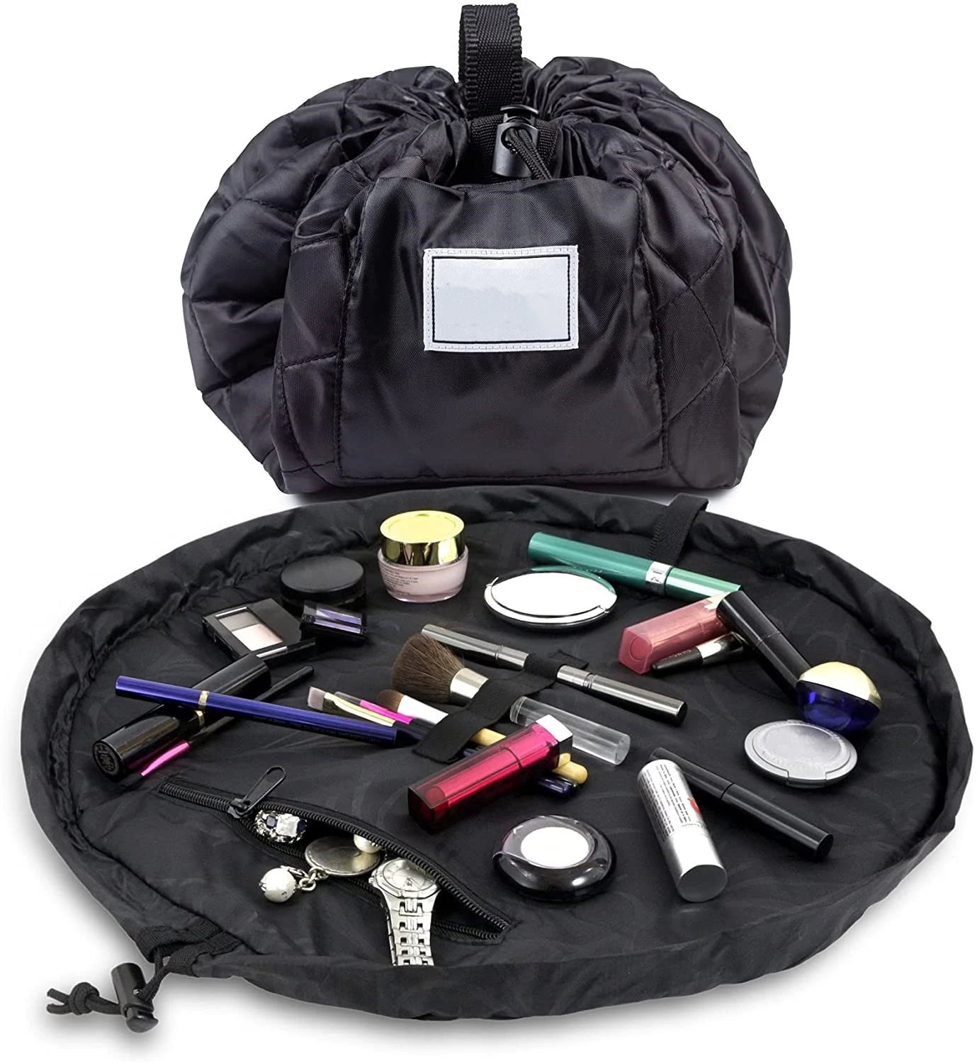 Free Customization Large Capacity Makeup Organizer Cosmetic Toiletry Bag Fashion PU with Zipper Closure for Daily Travel Gifts