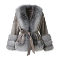 New Arrival Luxury Fur Jacket Crop Real Mink Fur Coat Women With Fox Fur Collar Cuffs