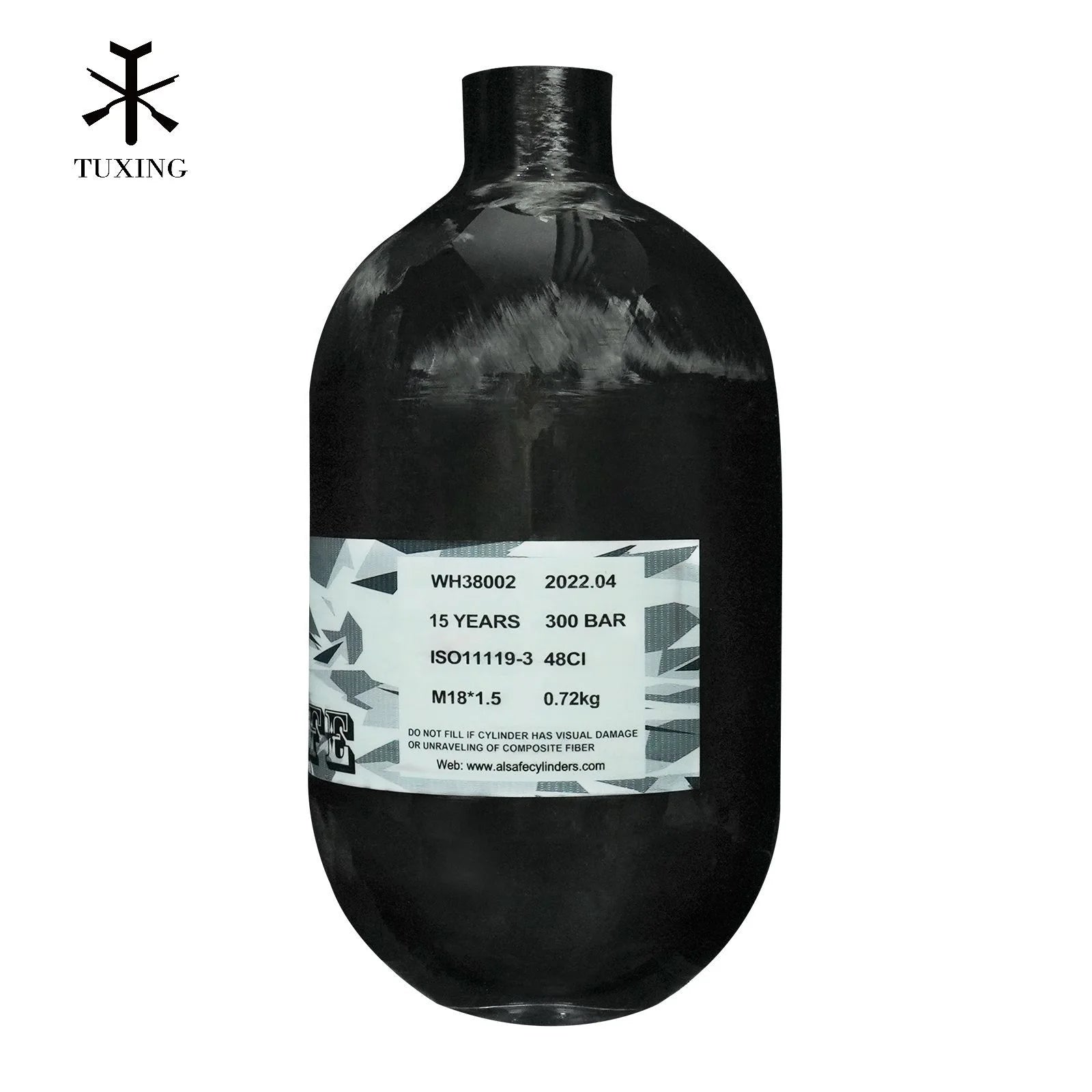 TUXING China Suppliers Portable Filling ODM 0.8L 4500Psi 300Bar High Pressure Fat Bottle Pcp Scuba Diving Carbon Fiber Air Tank