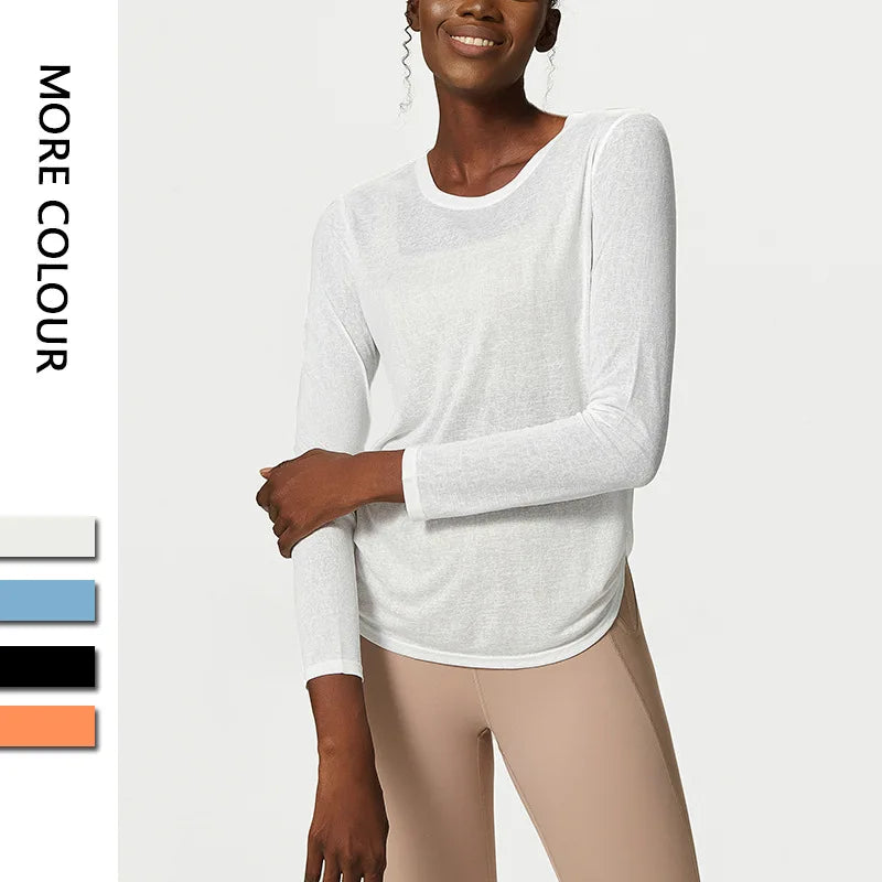 New Quick Dry Fitness Tops Loose Sports Cover up Sunscreen Tops Yoga Coat Ladies