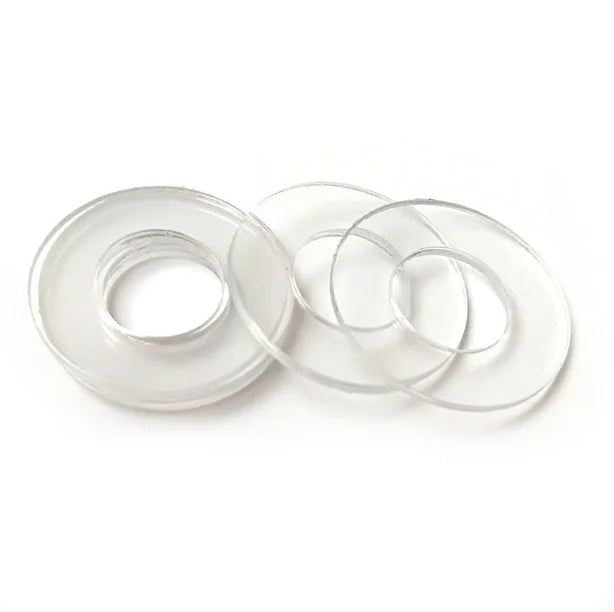 Customized 0.8mm 3mm Hole Soft Transparent Clear Plastic Nylon Insulation PVC Flat Washer 20mm