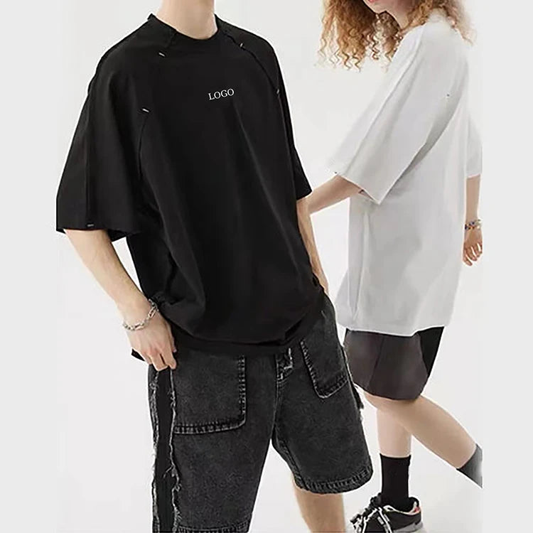 E220171 Wholesale Custom Summer Streetwear Oversize t Shirts for Men Stylish Printing Blank Vintage Graphic T-shirt Man Cotton