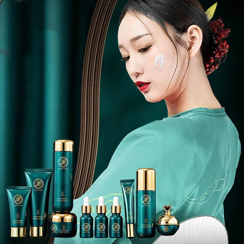 IMAGES Ganoderma Luxury Embellish Women Korean Skin Care Products 10pcs Set (new) Facial Essence Toner Lotion Cream