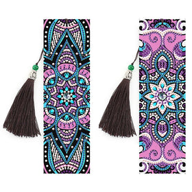 Wholesale 2-Piece Set 5d Diamond Painting Bookmark DIY Crystal Diamond Leather Tassel Diamond Art Bookmark Kit