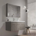 Foshan 30inch Single Wall Mount Hotel Use Eco-friendly Waterproof Bathroom Cabinet Set Light Grey Vanity Mirror Plywood Modern