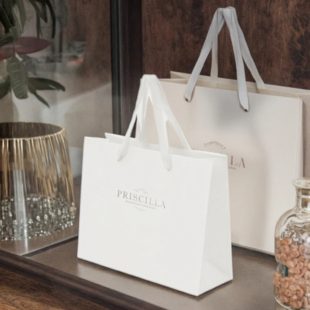 Gift Jewelry Packaging Paper Bag Fashion Printed Paper Clothing Bag Luxury Shopping Paper Bag with Ribbon Handle