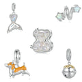 Jiang Yuan Solid 925 Sterling Silver Aurora Butterfly Bear Charm Bead Fit Bracelet DIY Jewelry Airplane Pendant Accessories