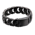 KALEN Men Stainless Steel Oxidized Black Bracelet Cuban Chain Jewelry Bracelet