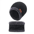Winter Warm Knitted Beanies Velvet Ski Hat Fleece Neck Cover for Men