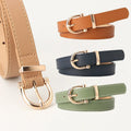 Fashion PU Leather Metal Buckle Belt Girls Dress Jean Pants Waistband Luxury Designer Belts for Women