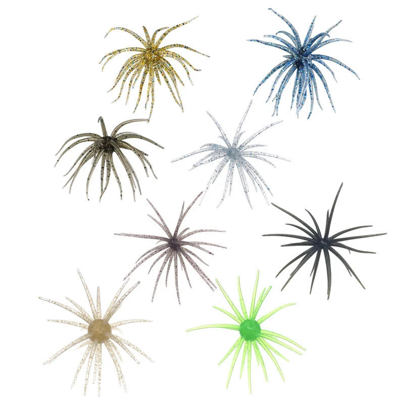 US Market TPE Sea Urchin Soft Fishing Lure Lifelike Tentacle Bait for Bass Freshwater Saltwater