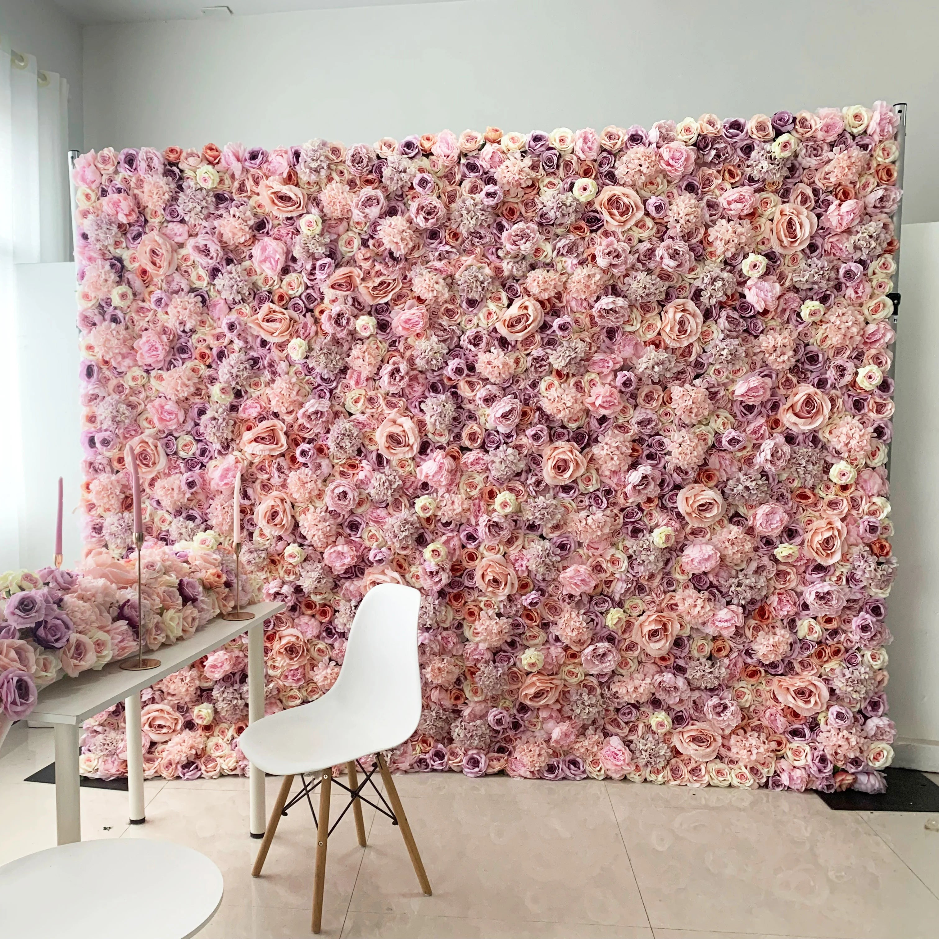 Factory Wholesale 8x8ft 3d Decorative Flower Wall Backdrop Artificial Flower Wall for Wedding Backdrop Decor