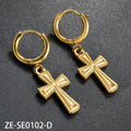 Wholesale Mix Design Cross Titanium Steel Stainless Pendant Earring Men and Women Cool Trend Piercing Punk Cold Wind Earrings