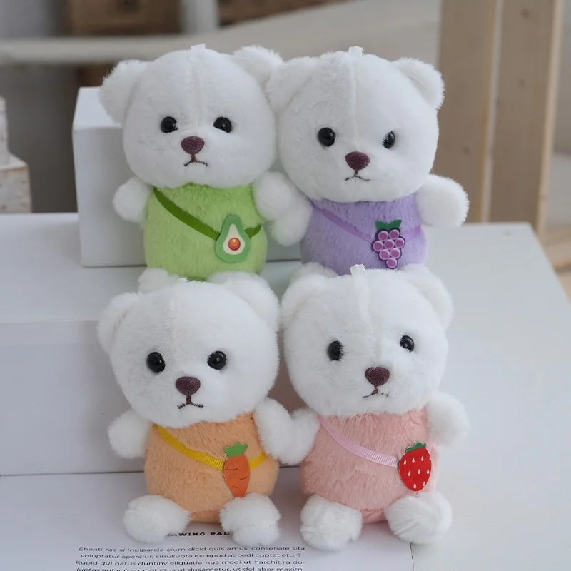 Mini Teddy Bear Plush Keychain Peluches Small Bear Key Chain Charms Plushie Soft Mascot Stuffed Doll Pendant Gift for Graduation