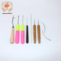 Wooden Hook Needles for Euro Copper Tubes Micro Beads and Silicone Micro Rings Hair Extension Install Tools