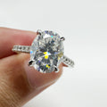 2ct 1ct Oval Radiant Cut VVS Moissanite Ring Gift 14K Gold Plated 925 Sterling Silver Women Wedding Band GRA Engagement Ring Set