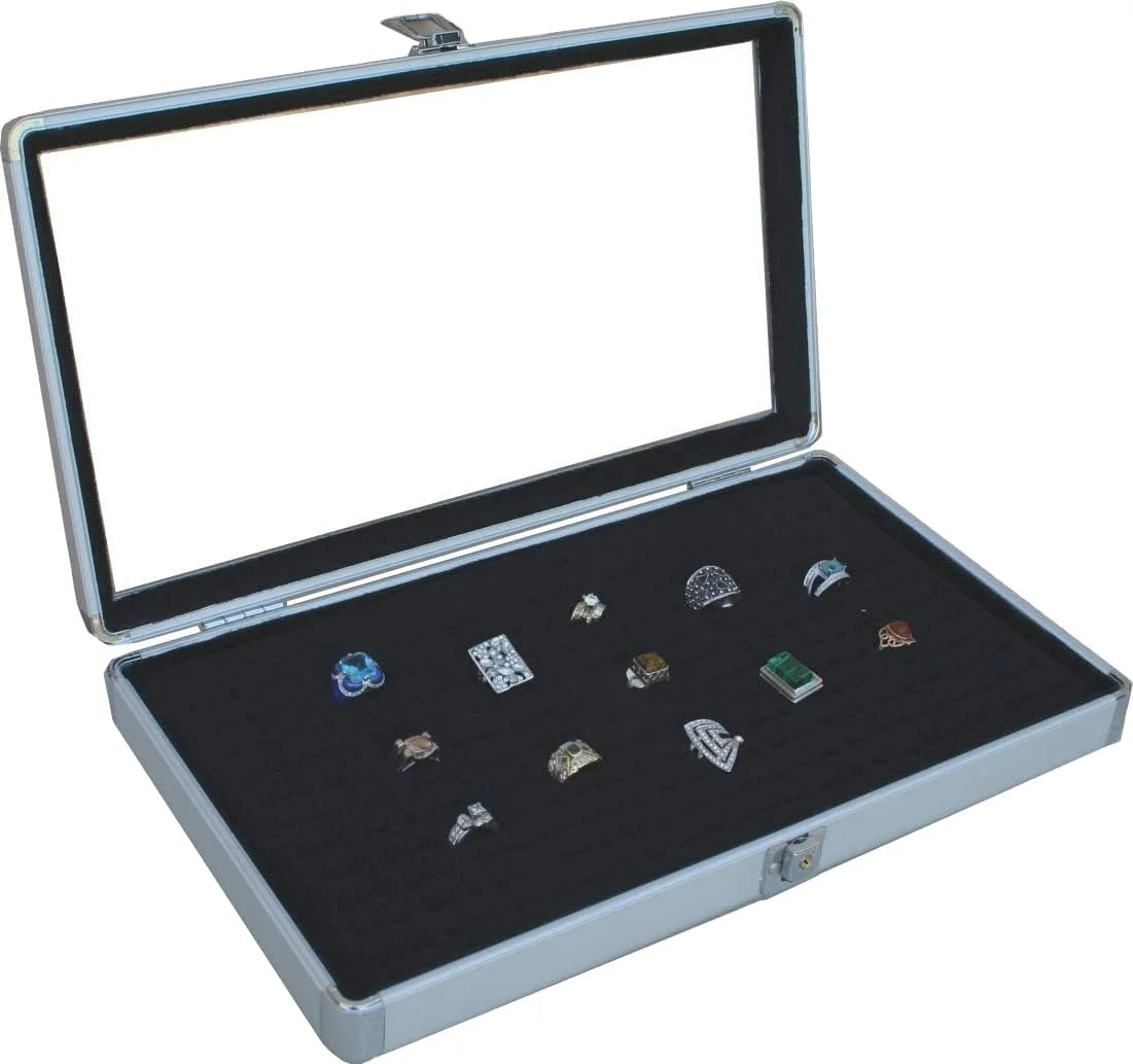 Special Purpose Black Insert with Aluminum Ring CASE Box Display Elegant and Durable Product Display Case
