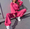 Enyami New Autumn Winter Co Ords Urban Wear Women Outfit Corduroy Sweatshirt Jogging Pants 2 Piece Jogger Set Tracksuit