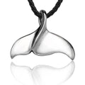 SS8-539P Steel Soldier 316L Stainless Steel High Polish Whale Tail Pendant Chain Necklace Men Women Jewelry