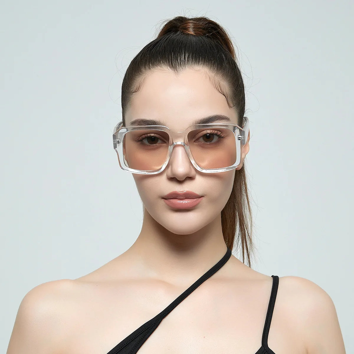 ADE WU STY77270H Oversized Leopard Sun Glasses Women Gradient Tea Lens Square Sunglasses Men Vintage Large Frame UV400 Shades