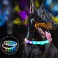 USB Rechargeable LED Dog Walking Necklace Safety Collar with Flashing Lights Dot Pattern ABS+PVC Material