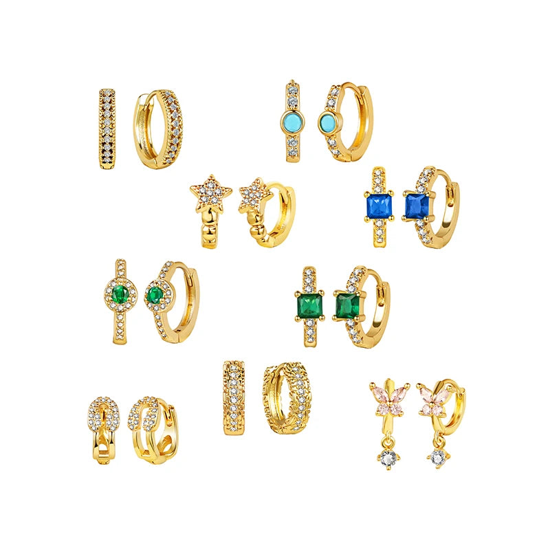 HOVANCI New Wholesale Huggie Earrings Custom Fashion Jewelry Gold Plated Iced Out Zircon Huggie Latest Earrings for Women