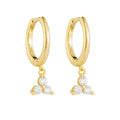 Jewelry 925 Sterling Silver 14K Gold Plated Mini Series Small Cz Zircon Geometric Triangle Pendant Hoop Huggies Earrings