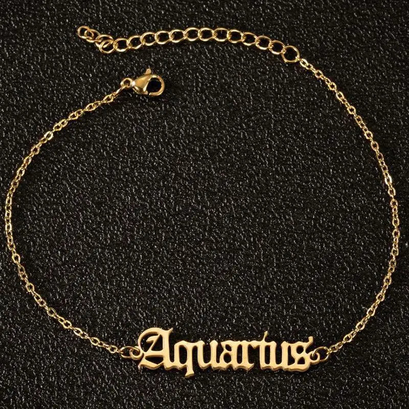 Trendy  Wholesale Stainless Steel  Name Anklets Personality Nameplate Anklets Bohemian Women's Jewelry