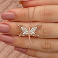 CAOSHI Lover Girls Jewelry Fashion Elegant High Quality Diamond Animal Dragonfly Rose Gold Plated Copper Women Pendant Necklace