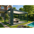 YOUYA Customwaterproof Photovoltaic Bioclimatic Pergola Solar Aluminium Pergola Louvered Outdoor Air-conditioned Solar Pergola