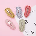 Simple Styles Ins Hot Selling Soft Wool Snap Hair Clips Children Hair Accessories Soft Wool Crochet Hair Pin for Girls Kids