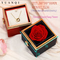 Mother's Day Romantic Acrylic Rotating Eternal Rose Ring Necklace Earstuds Rose Jewelry Box Suitable for Birthday Gift