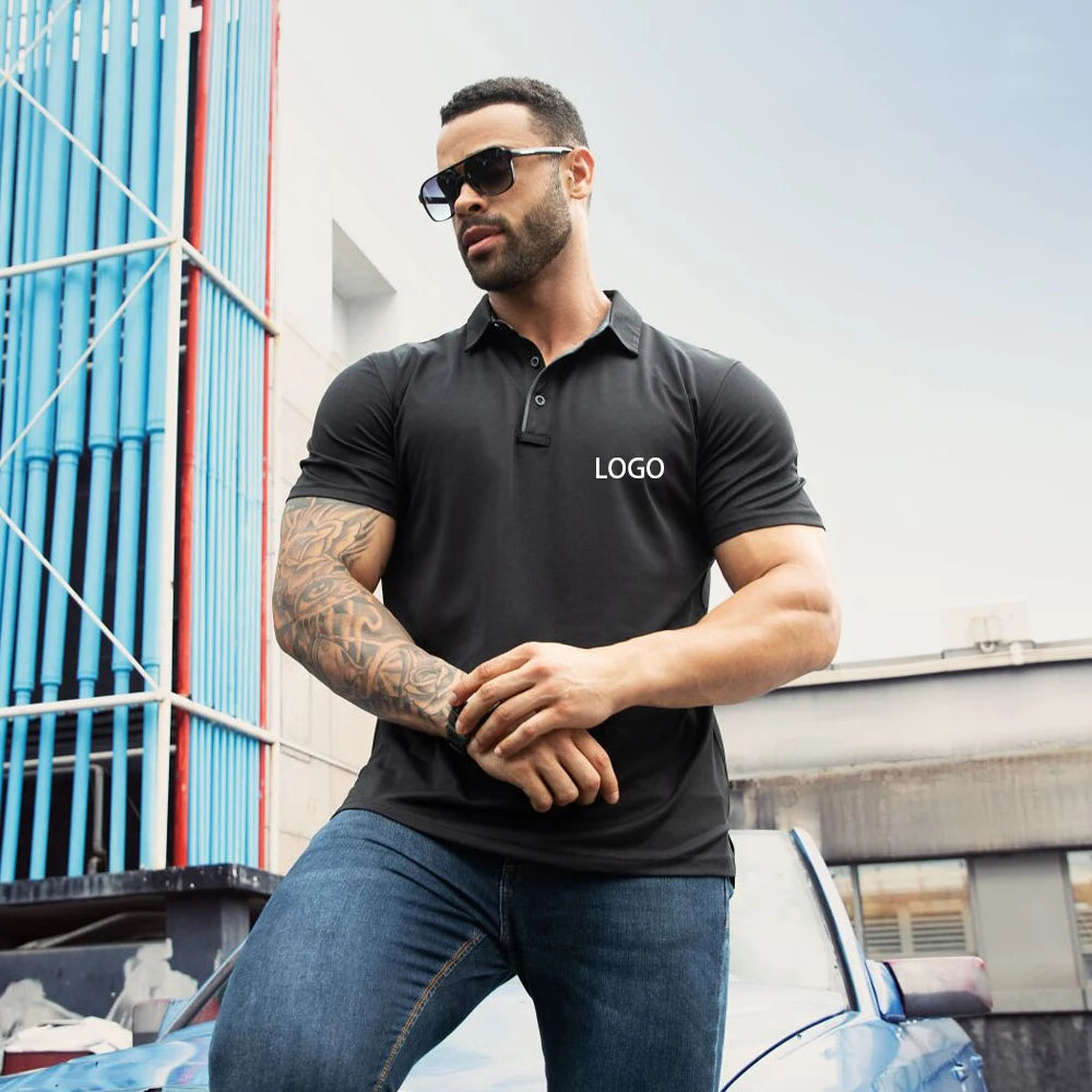 Custom Golf Polo Shirt Blank Sport 100%Polyester Short Sleeve Polo Shirts for Men