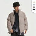 Stylish Custom Logo Winter Polyester Filling Jacket Unisex Crop Top Loose Fit Stand Collar Poly Puffer Jacket for Men and Women