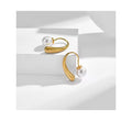 Unique Fashion Gold Plated Ear Hook Earrings Simple Elegant Water Drop Earrings White Pearl Earrings Jewelry for Women