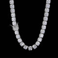 Hip Hop Bling 3A CZ Diamond Tennis Choker Necklace Iced Out Square Clustered Tennis Chain