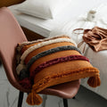 Bohemian Decor Tufted Cushion Cover Colorful Stripe Tassel Living Room Bedroom Decoration Knitted Throw Pillow Case Cover